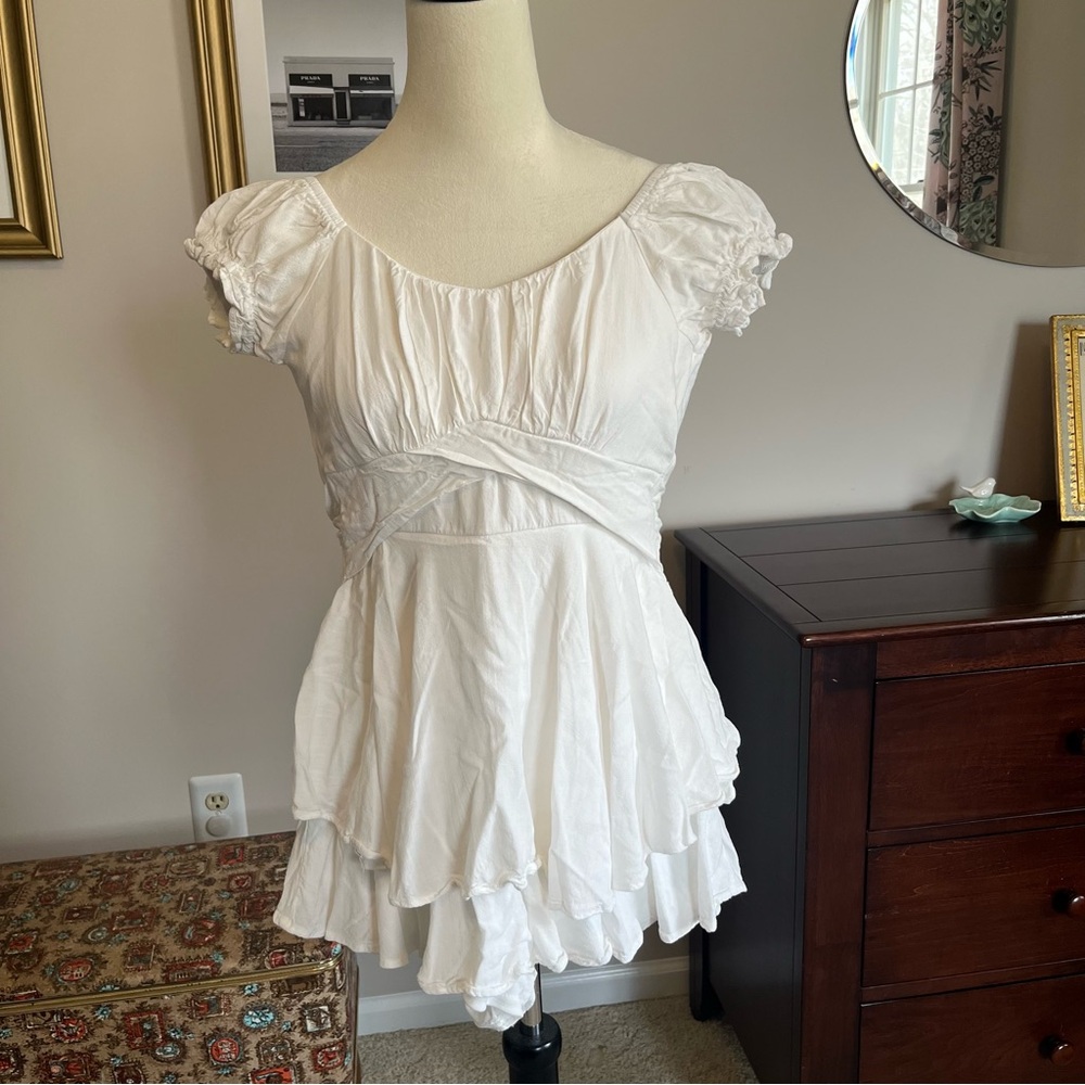 Altar'd State White Ruffled Romper